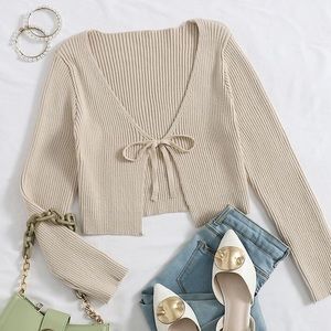 tie front cardigan